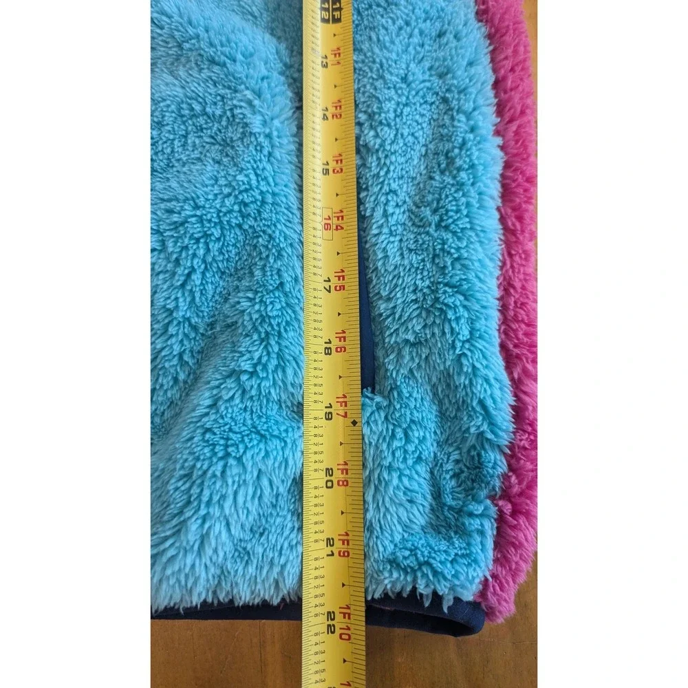 Eddie Bauer Kids Fleece Hooded‎ Jacket Size M (10/12) Pink Blue Color Block